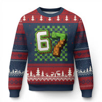 Funny 67 Pixel Style Graphic Ugly Christmas Sweater Viral Six Seven Meme Gamer - Wonder Print Shop