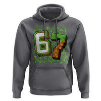 Funny 67 Pixel Style Graphic Hoodie Viral Six Seven Meme Gamer - Wonder Print Shop