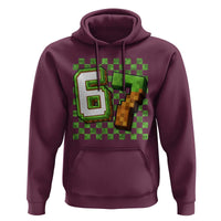 Funny 67 Pixel Style Graphic Hoodie Viral Six Seven Meme Gamer - Wonder Print Shop