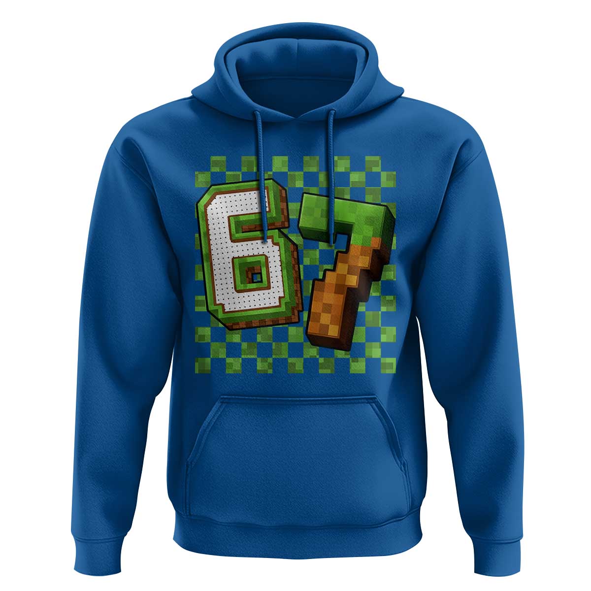 Funny 67 Pixel Style Graphic Hoodie Viral Six Seven Meme Gamer - Wonder Print Shop