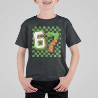 Funny 67 Pixel Style Graphic T Shirt For Kid Viral Six Seven Meme Gamer - Wonder Print Shop