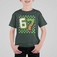 Funny 67 Pixel Style Graphic T Shirt For Kid Viral Six Seven Meme Gamer - Wonder Print Shop