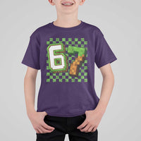 Funny 67 Pixel Style Graphic T Shirt For Kid Viral Six Seven Meme Gamer - Wonder Print Shop