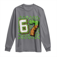 Funny 67 Pixel Style Graphic Long Sleeve Shirt Viral Six Seven Meme Gamer - Wonder Print Shop