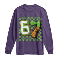 Funny 67 Pixel Style Graphic Long Sleeve Shirt Viral Six Seven Meme Gamer - Wonder Print Shop