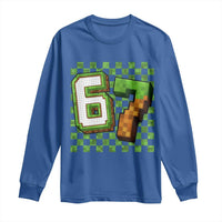 Funny 67 Pixel Style Graphic Long Sleeve Shirt Viral Six Seven Meme Gamer - Wonder Print Shop
