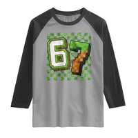 Funny 67 Pixel Style Graphic Raglan Shirt Viral Six Seven Meme Gamer - Wonder Print Shop