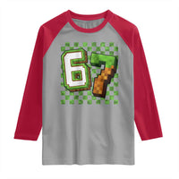 Funny 67 Pixel Style Graphic Raglan Shirt Viral Six Seven Meme Gamer - Wonder Print Shop