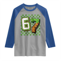 Funny 67 Pixel Style Graphic Raglan Shirt Viral Six Seven Meme Gamer - Wonder Print Shop