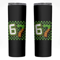 Funny 67 Pixel Style Graphic Skinny Tumbler Viral Six Seven Meme Gamer - Wonder Print Shop