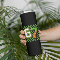 Funny 67 Pixel Style Graphic Skinny Tumbler Viral Six Seven Meme Gamer - Wonder Print Shop
