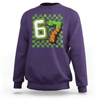 Funny 67 Pixel Style Graphic Sweatshirt Viral Six Seven Meme Gamer - Wonder Print Shop