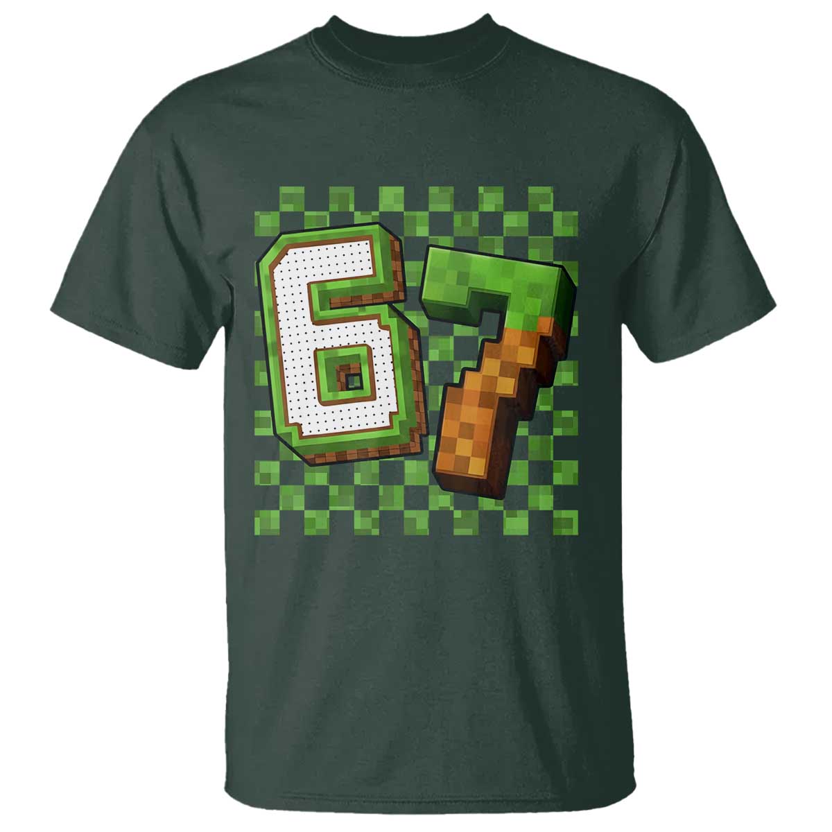 Funny 67 Pixel Style Graphic T Shirt Viral Six Seven Meme Gamer - Wonder Print Shop