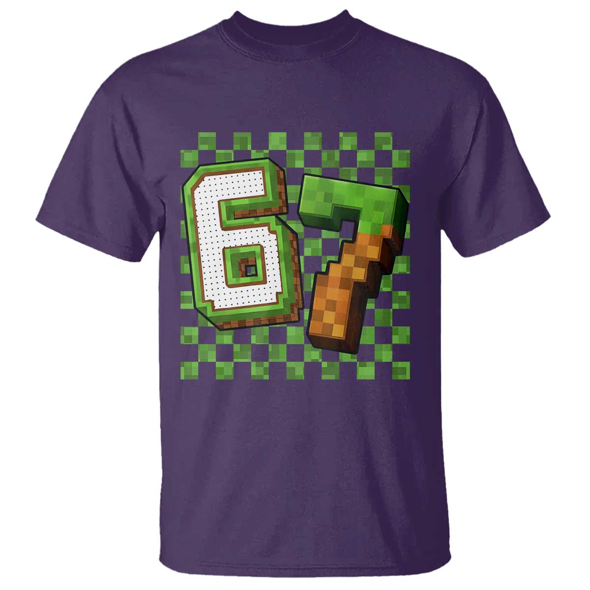 Funny 67 Pixel Style Graphic T Shirt Viral Six Seven Meme Gamer - Wonder Print Shop