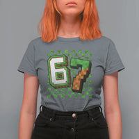 Funny 67 Pixel Style Graphic T Shirt For Women Viral Six Seven Meme Gamer - Wonder Print Shop
