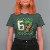 Funny 67 Pixel Style Graphic T Shirt For Women Viral Six Seven Meme Gamer - Wonder Print Shop