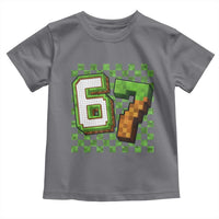 Funny 67 Pixel Style Graphic Toddler T Shirt Viral Six Seven Meme Gamer - Wonder Print Shop