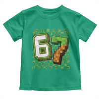 Funny 67 Pixel Style Graphic Toddler T Shirt Viral Six Seven Meme Gamer - Wonder Print Shop