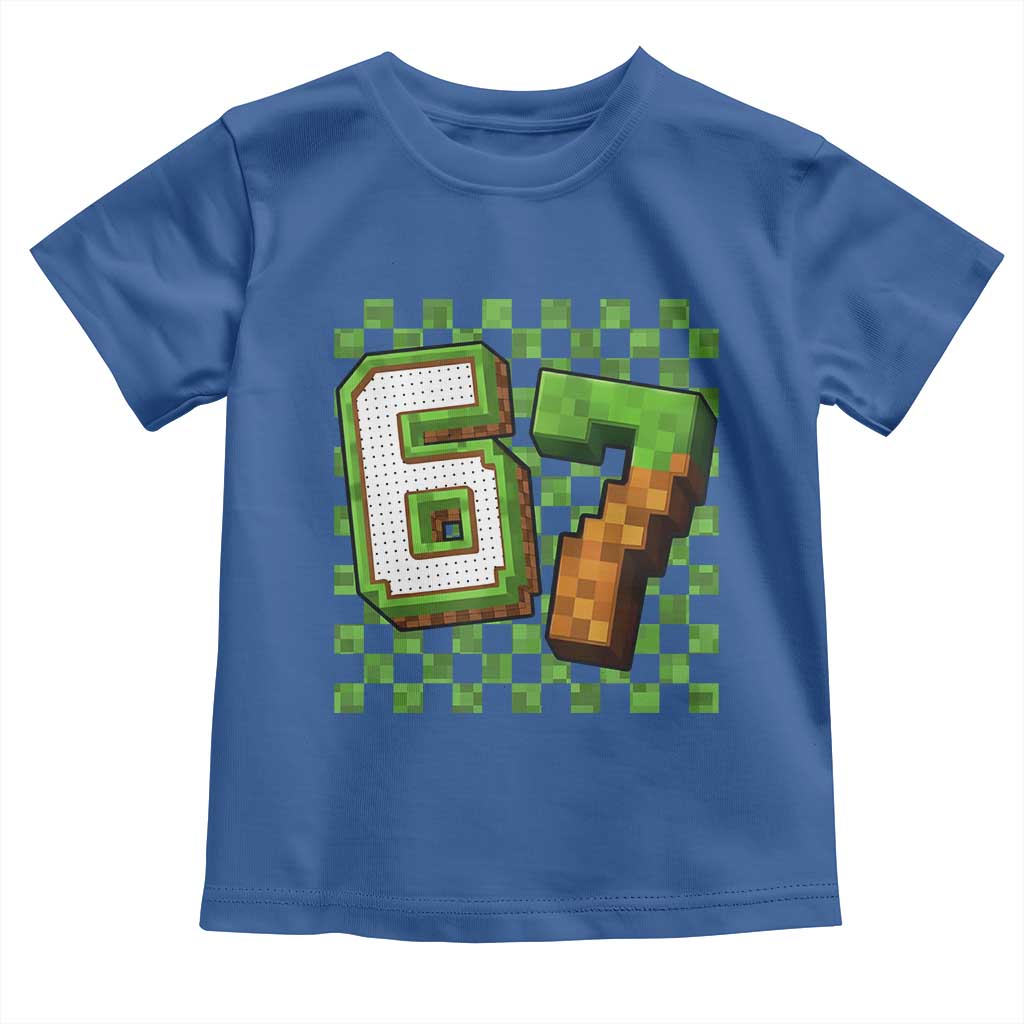 Funny 67 Pixel Style Graphic Toddler T Shirt Viral Six Seven Meme Gamer - Wonder Print Shop