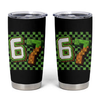 Funny 67 Pixel Style Graphic Tumbler Cup Viral Six Seven Meme Gamer - Wonder Print Shop