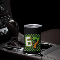 Funny 67 Pixel Style Graphic Tumbler Cup Viral Six Seven Meme Gamer - Wonder Print Shop