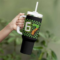 Funny 67 Pixel Style Graphic Tumbler With Handle Viral Six Seven Meme Gamer - Wonder Print Shop