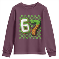 Funny 67 Pixel Style Graphic Youth Sweatshirt Viral Six Seven Meme Gamer - Wonder Print Shop
