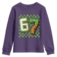 Funny 67 Pixel Style Graphic Youth Sweatshirt Viral Six Seven Meme Gamer - Wonder Print Shop