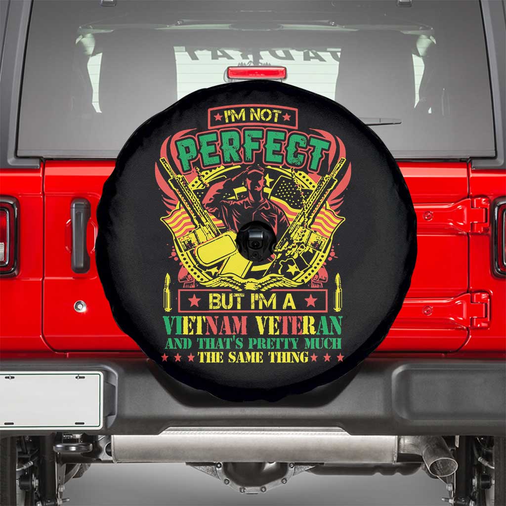 I'm Not Perfect But I'm A Vietnam Veteran Spare Tire Cover Patriotic Heroes