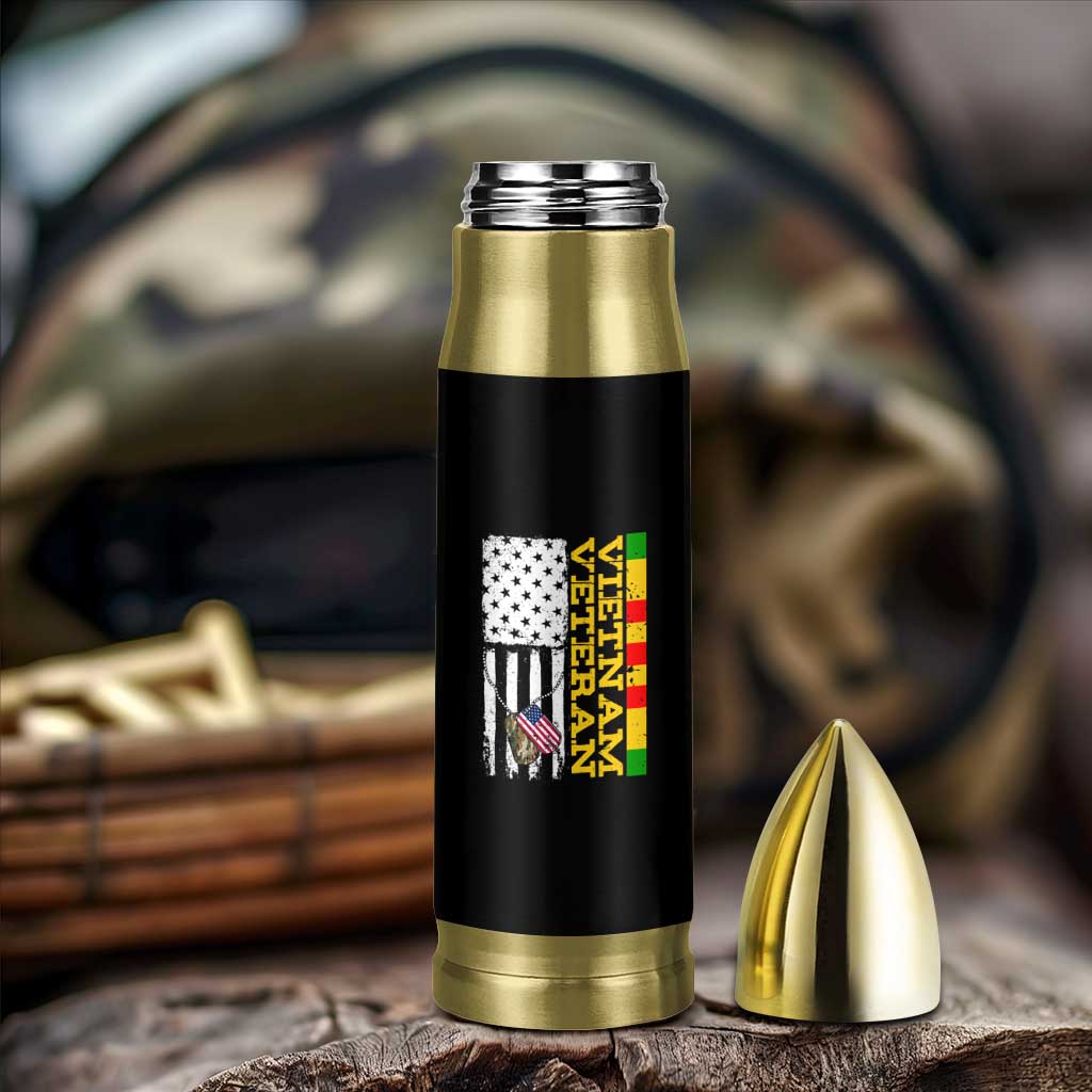 Vietnam Veteran Bullet Tumbler Honor Patriotic Soldier American Flag