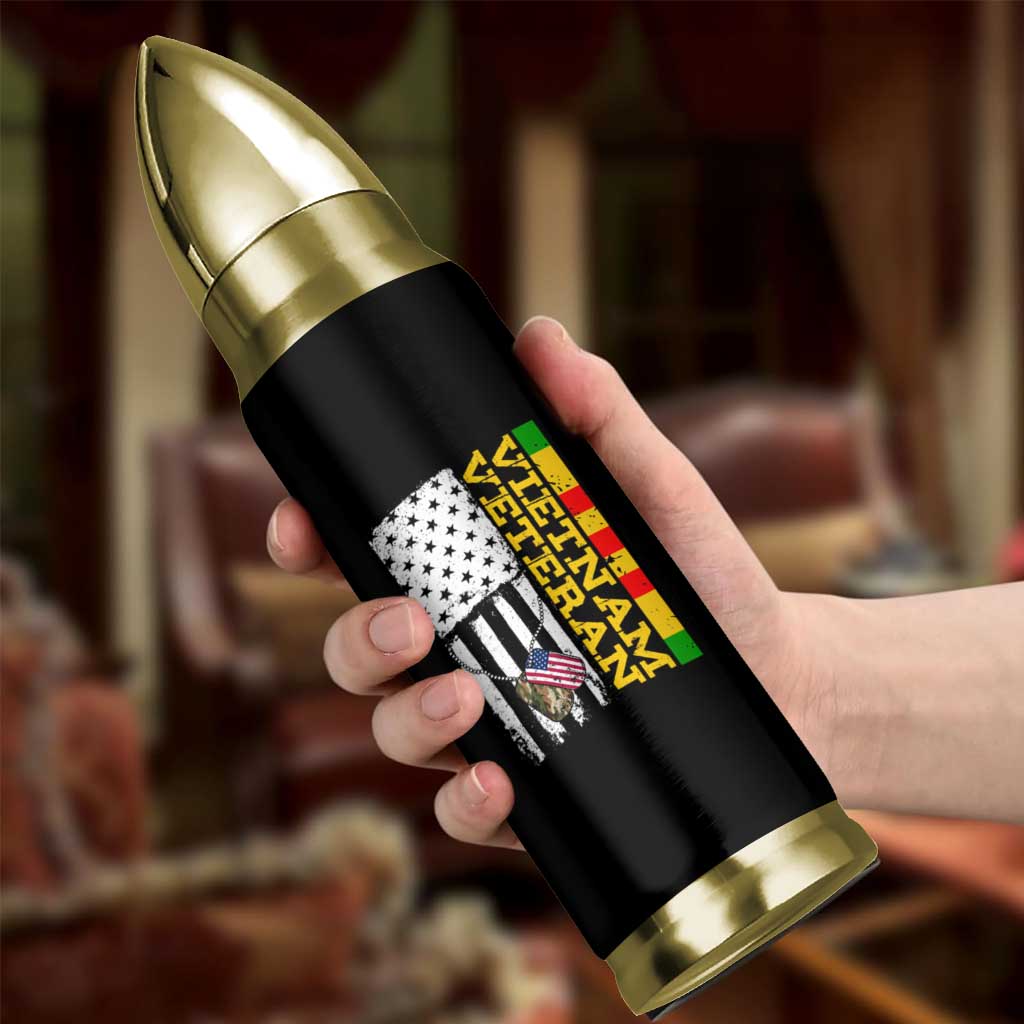 Vietnam Veteran Bullet Tumbler Honor Patriotic Soldier American Flag