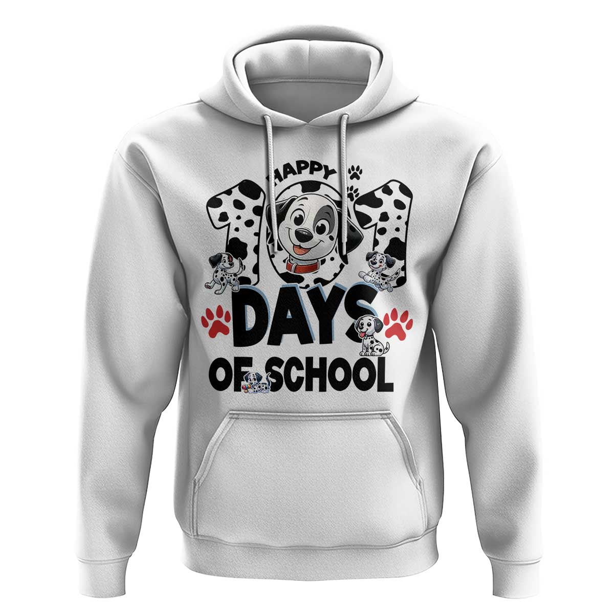 101 Days Of School Dalmatian Dogs Hoodie Happy 101th Day