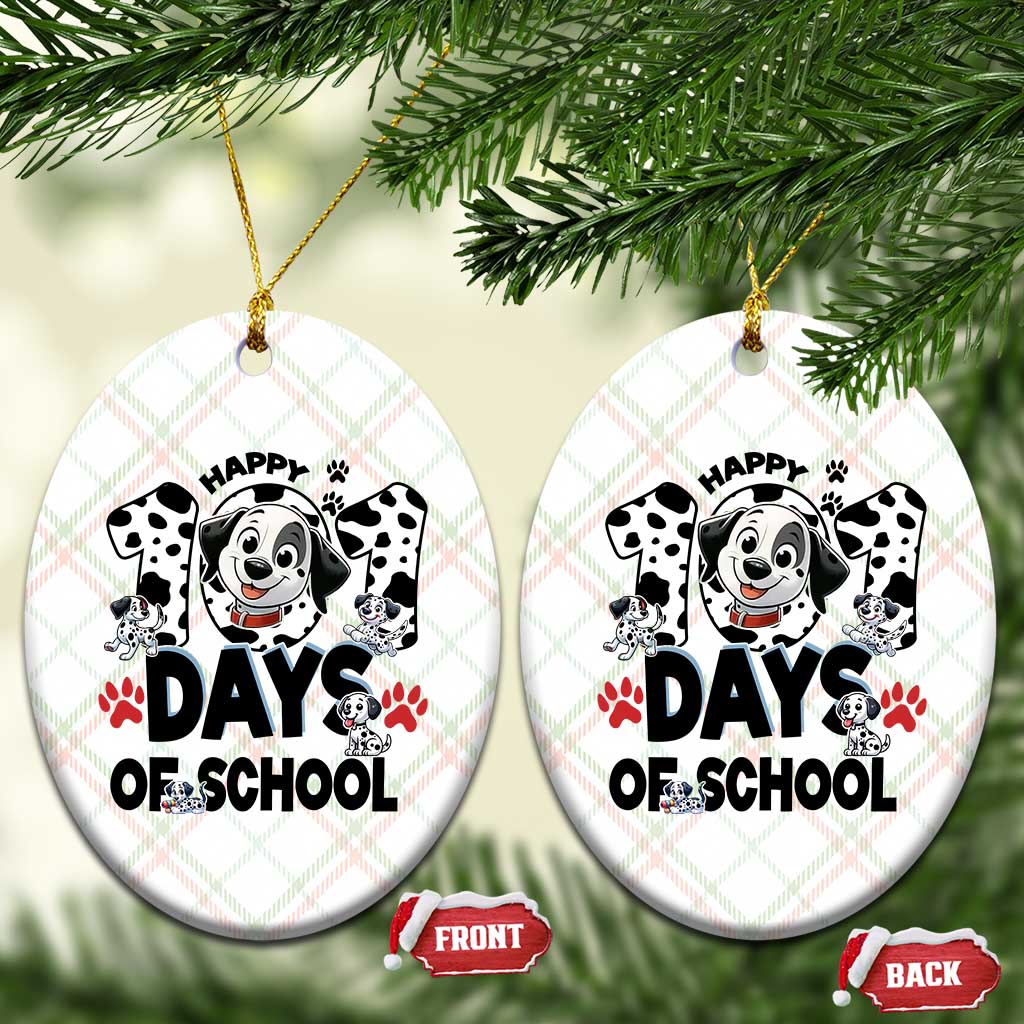 101 Days Of School Dalmatian Dogs Ceramic Ornament Happy 101th Day - Wonder Print Shop