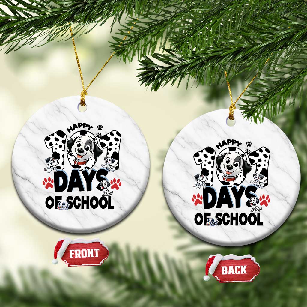 101 Days Of School Dalmatian Dogs Ceramic Ornament Happy 101th Day - Wonder Print Shop