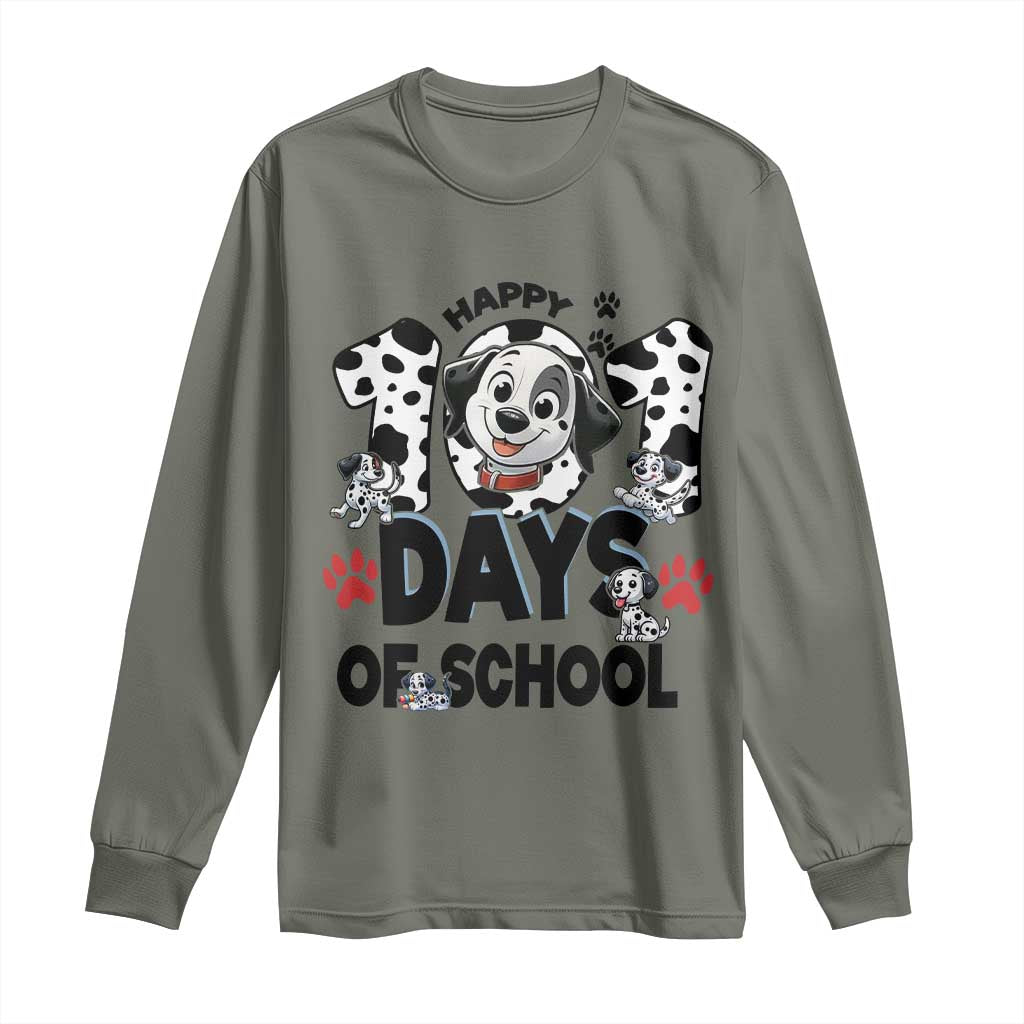 101 Days Of School Dalmatian Dogs Long Sleeve Shirt Happy 101th Day
