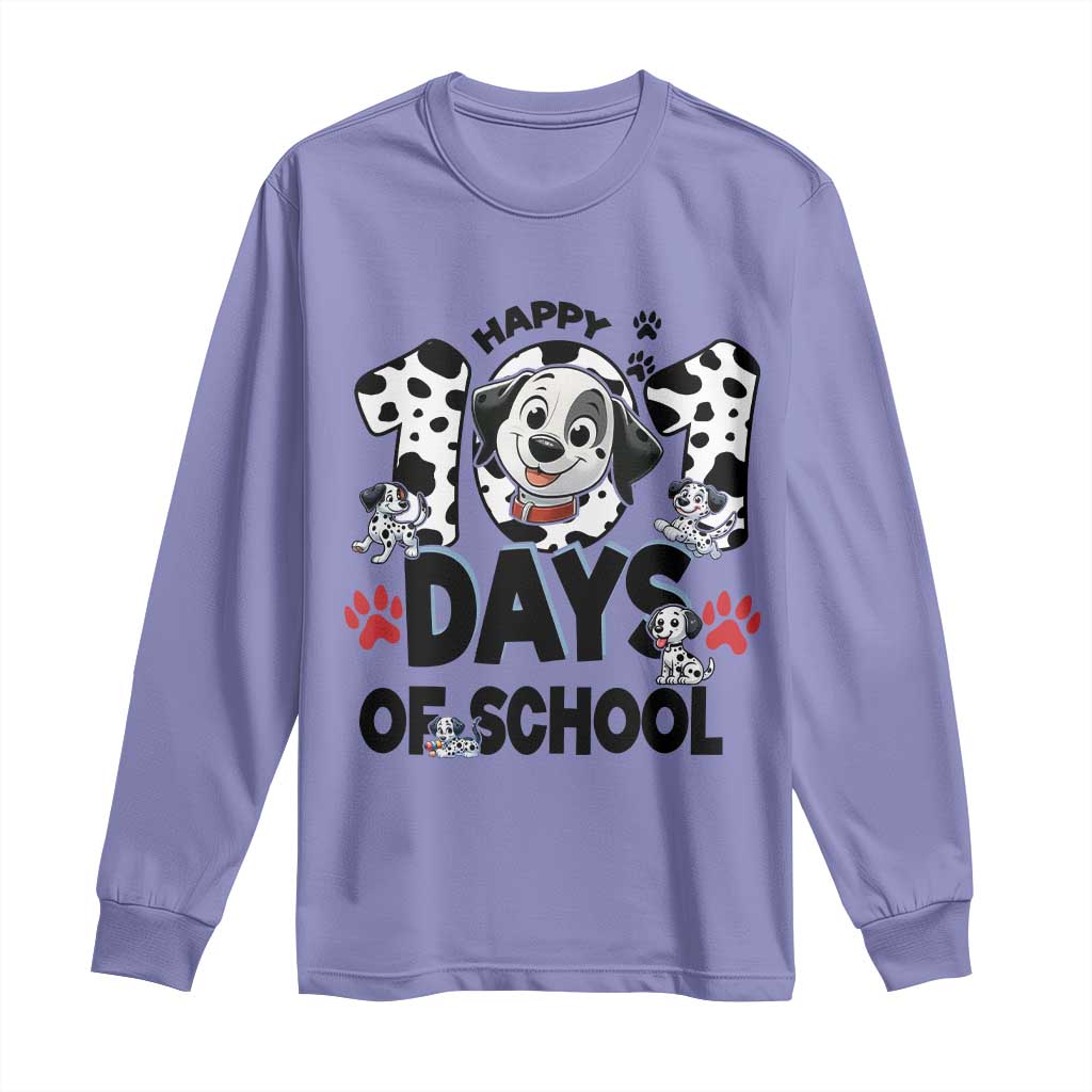 101 Days Of School Dalmatian Dogs Long Sleeve Shirt Happy 101th Day
