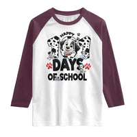 101 Days Of School Dalmatian Dogs Raglan Shirt Happy 101th Day