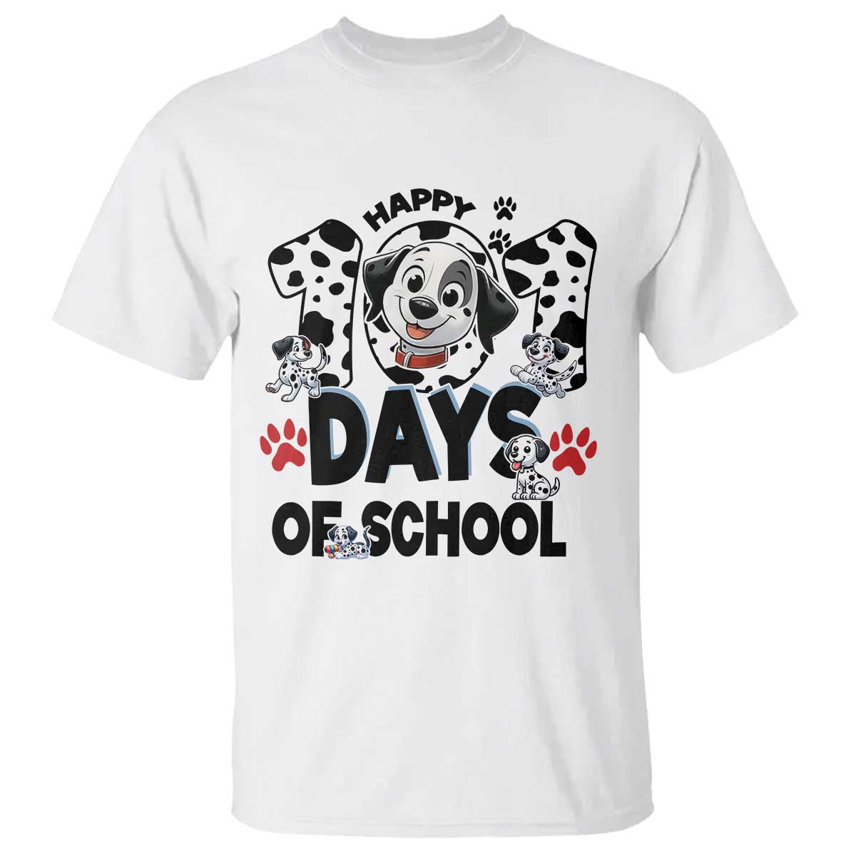 101 Days Of School Dalmatian Dogs T Shirt Happy 101th Day