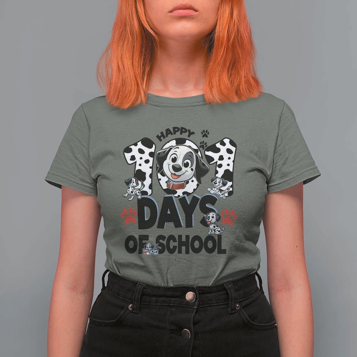 101 Days Of School Dalmatian Dogs T Shirt For Women Happy 101th Day