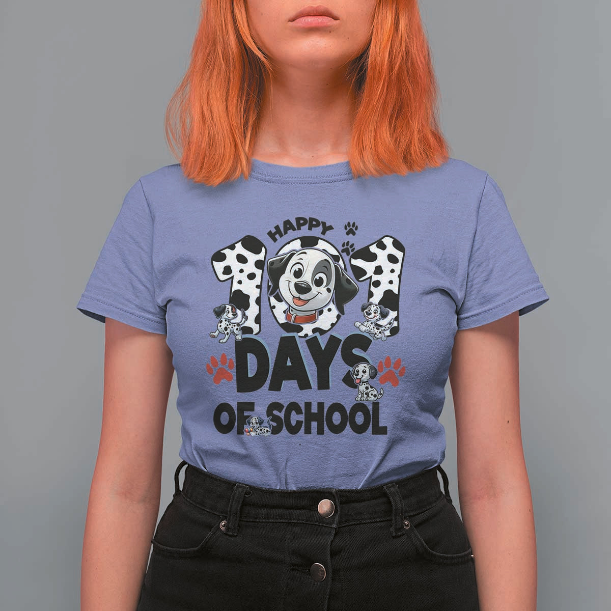 101 Days Of School Dalmatian Dogs T Shirt For Women Happy 101th Day