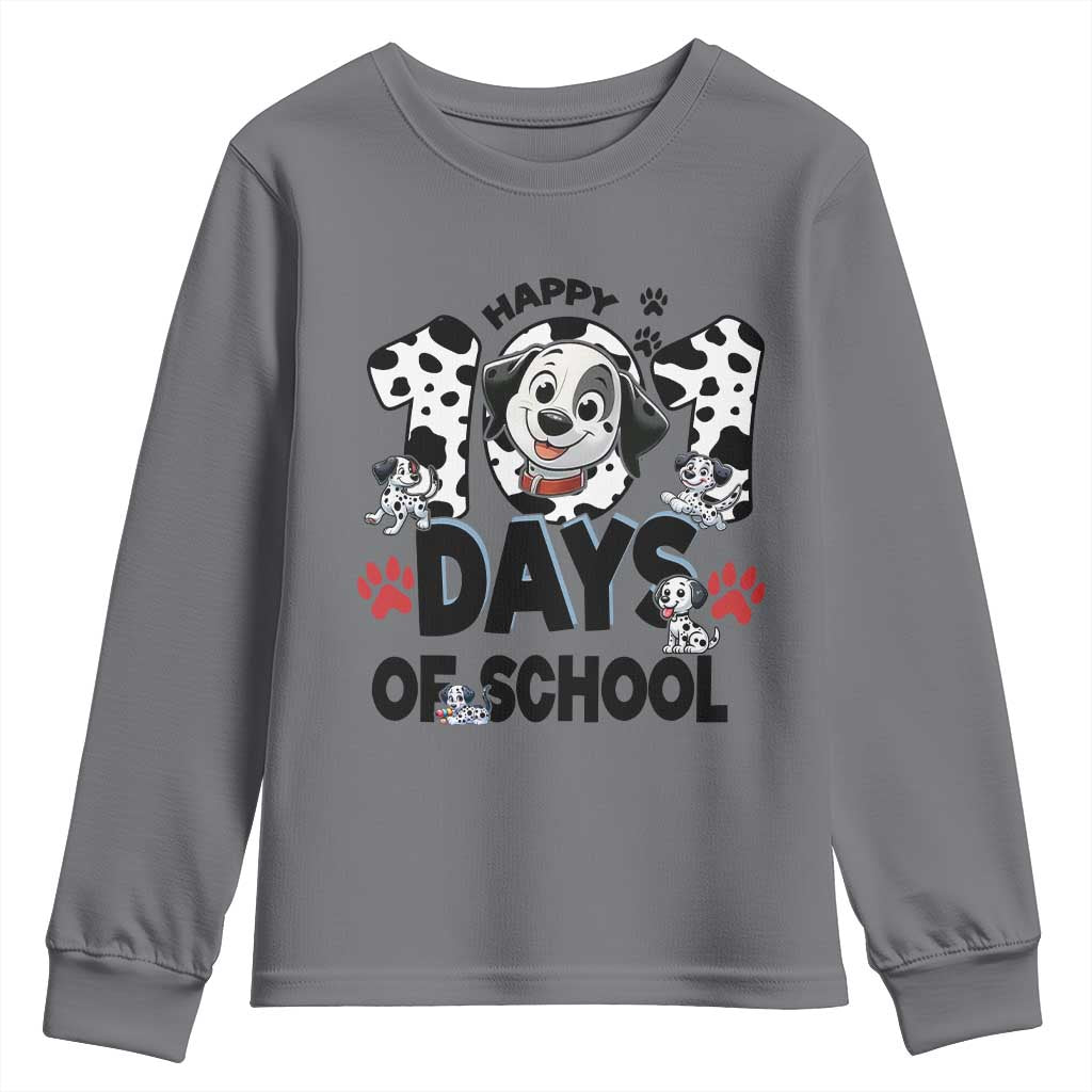 101 Days Of School Dalmatian Dogs Youth Sweatshirt Happy 101th Day
