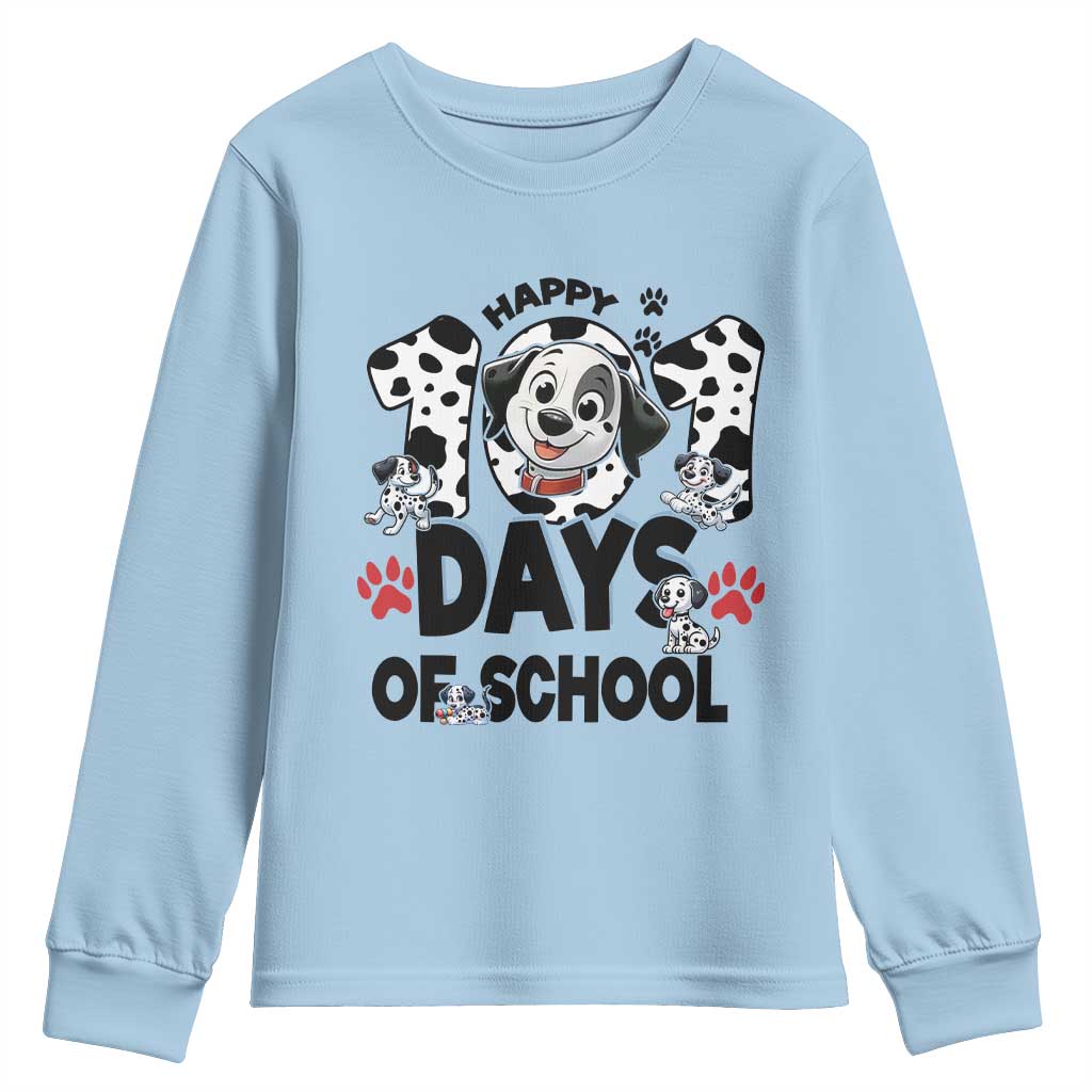 101 Days Of School Dalmatian Dogs Youth Sweatshirt Happy 101th Day