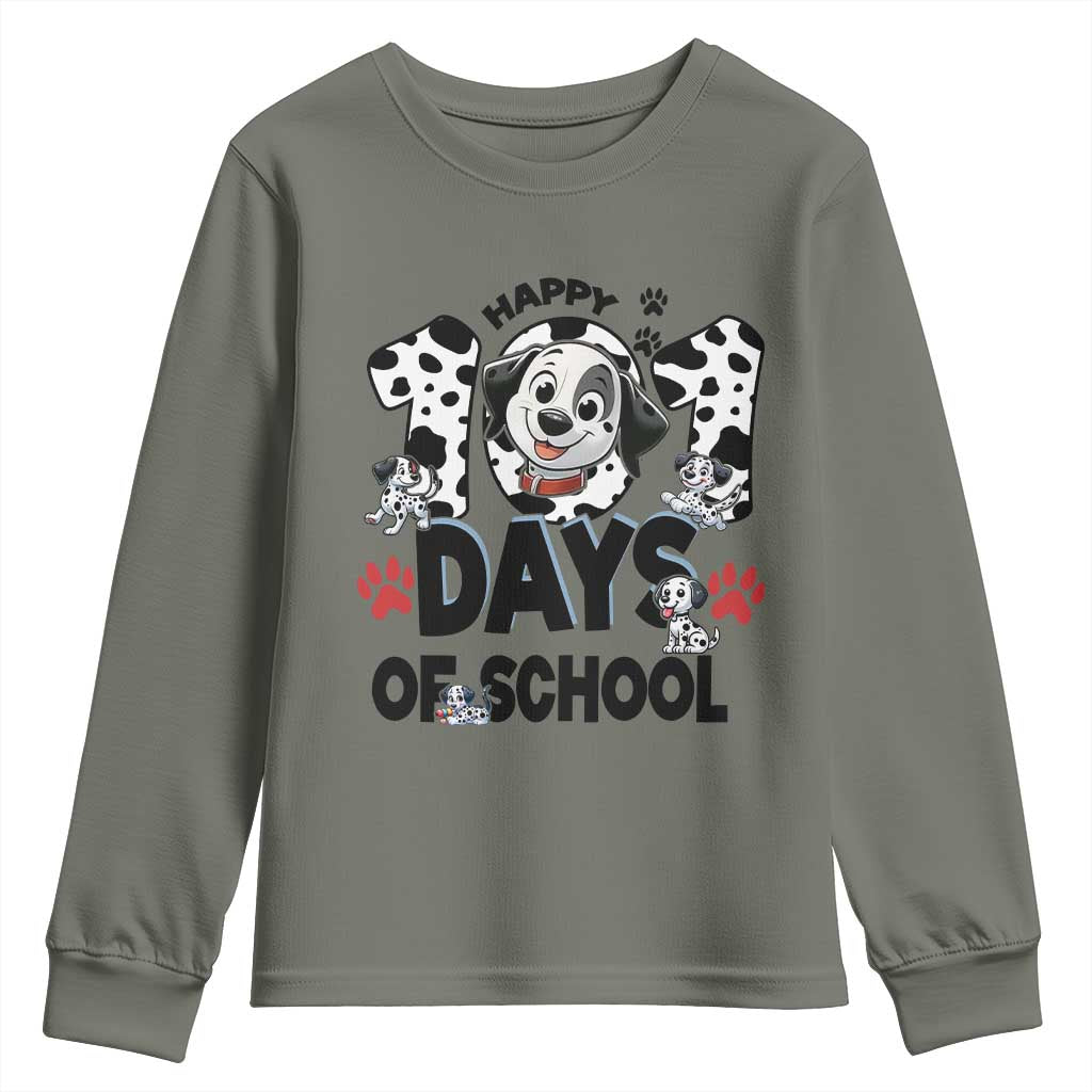 101 Days Of School Dalmatian Dogs Youth Sweatshirt Happy 101th Day