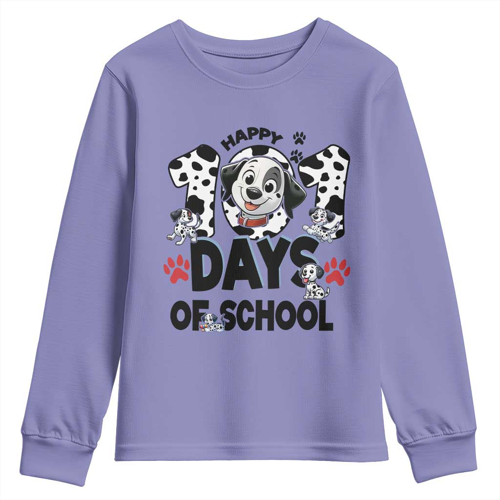 101 Days Of School Dalmatian Dogs Youth Sweatshirt Happy 101th Day