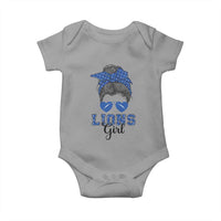 Lions Girl Baby Onesie Messy Bun Funny Sports Fan Team