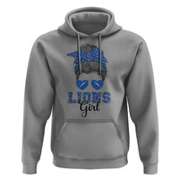 Lions Girl Hoodie Messy Bun Funny Sports Fan Team