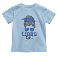 Lions Girl Toddler T Shirt Messy Bun Funny Sports Fan Team