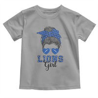 Lions Girl Toddler T Shirt Messy Bun Funny Sports Fan Team