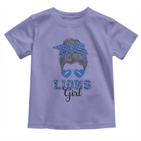 Lions Girl Toddler T Shirt Messy Bun Funny Sports Fan Team