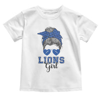 Lions Girl Toddler T Shirt Messy Bun Funny Sports Fan Team